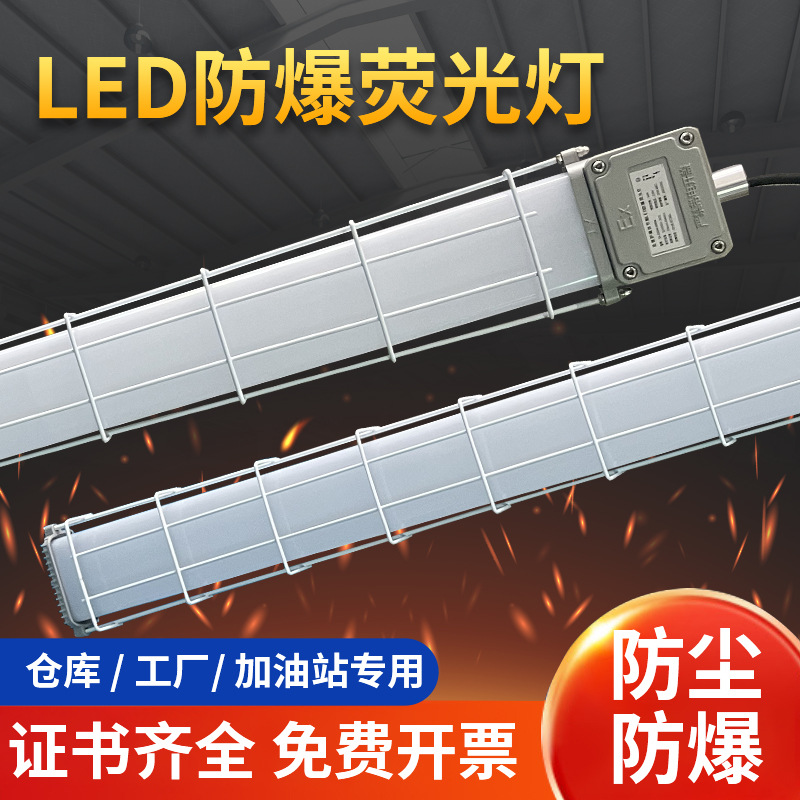led防爆灯仓库厂房化工厂厨房工业加油站专用隔爆日光照明荧光灯