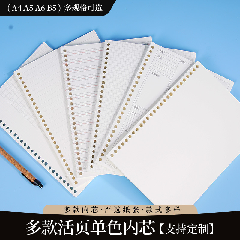 A5 30孔活頁內芯 學生便攜替換本
